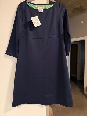 Gretchen Scott Designs Navy Mini Dress with 3/4 Sleeves